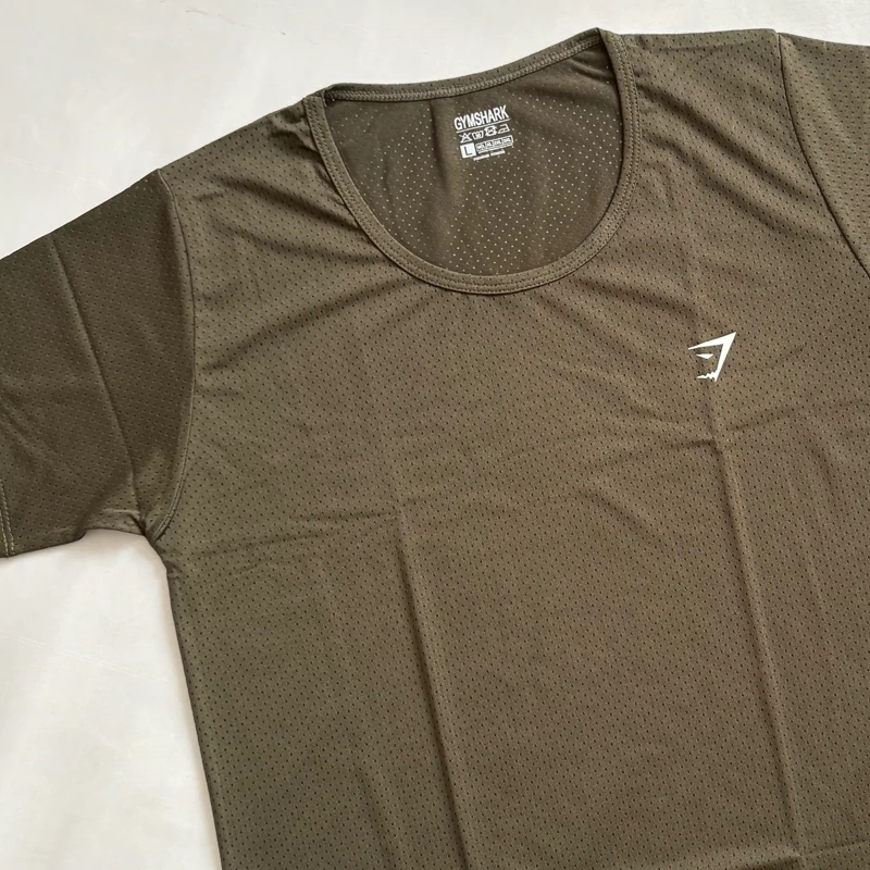 تیشرت سوزنی جیم شارک زیتونی