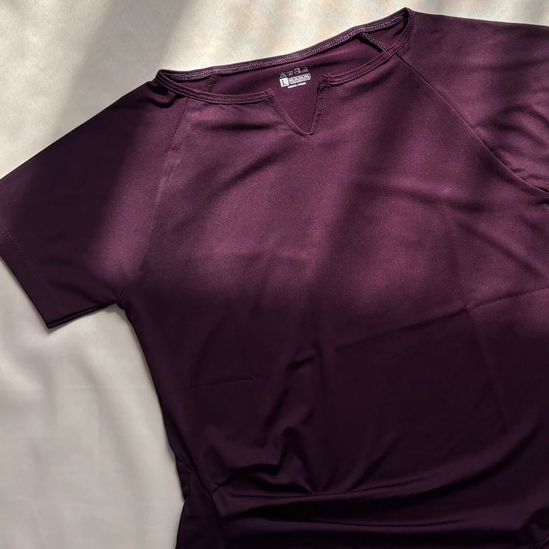 تیشرت ورزشی یه ور چین بنفش